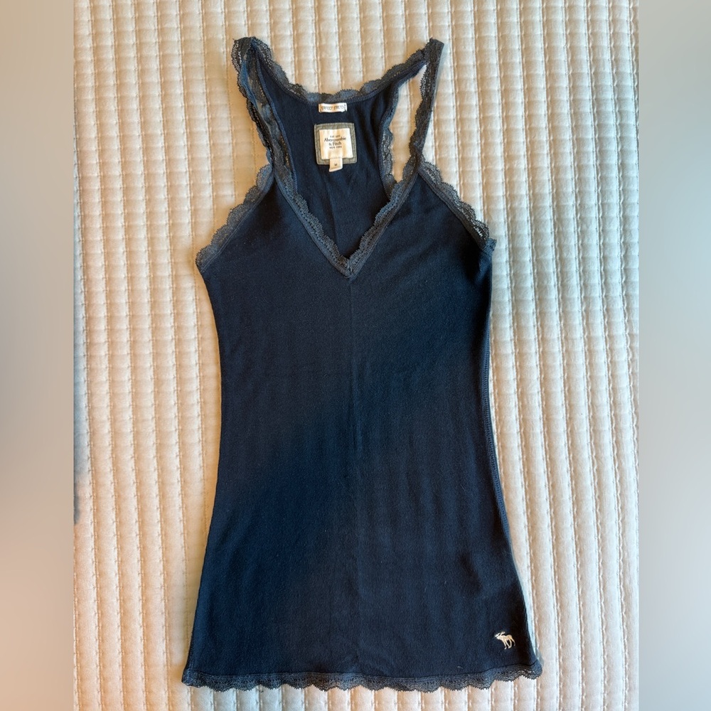 Abercrombie & Fitch Dark Blue Lace Tank Top